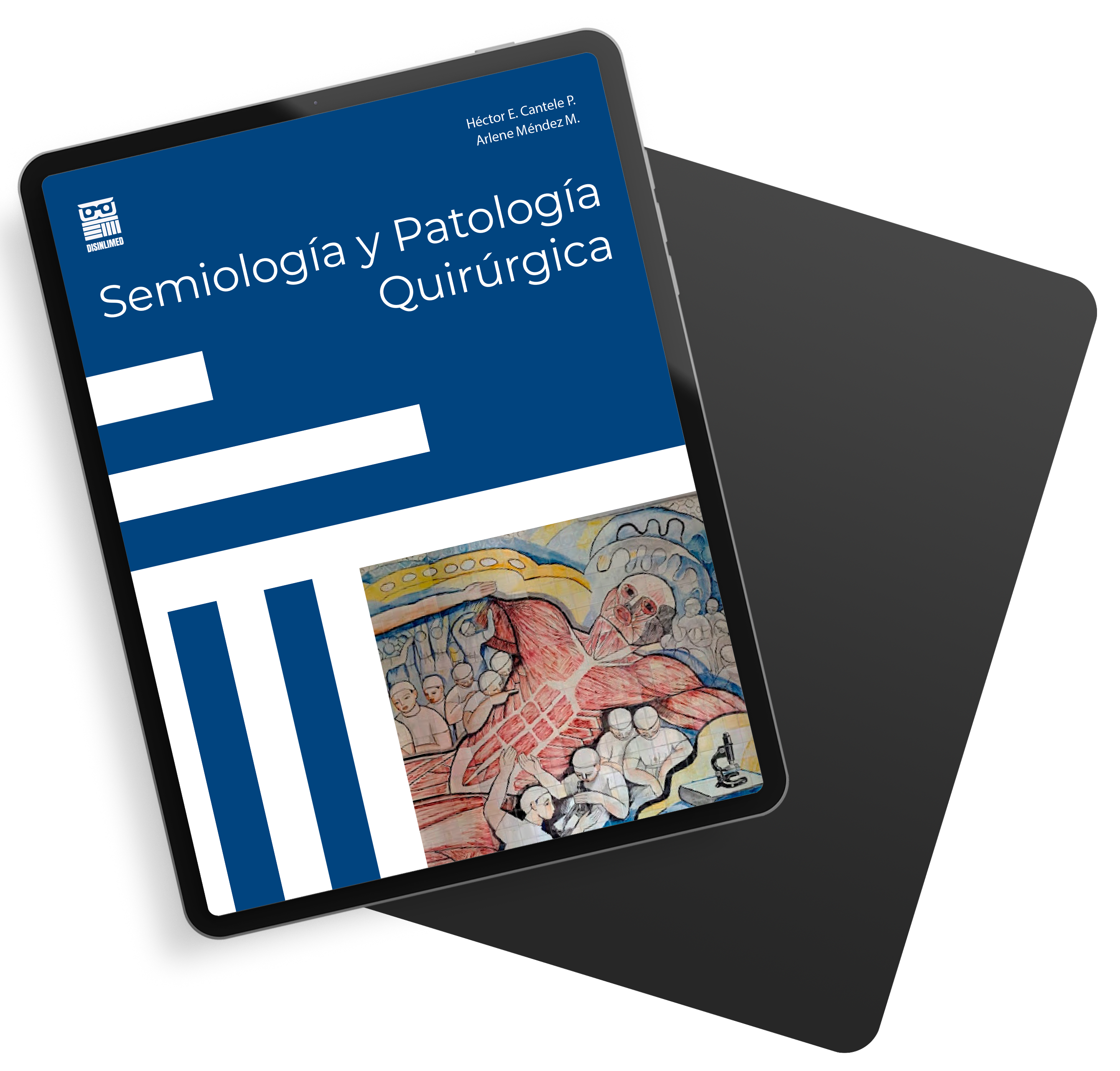 Tableta con el Libro de Semiología y Patalogía Quirúrgica